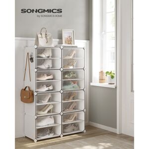 Skládací botník 8 kostek 82 x 120 x 32 cm bílý