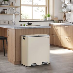 Odpadkový koš na tříděný odpad 2 x 30 L krémový